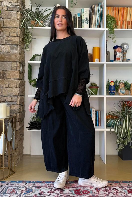 Lock Needlecord Panel Dip Side Top Black